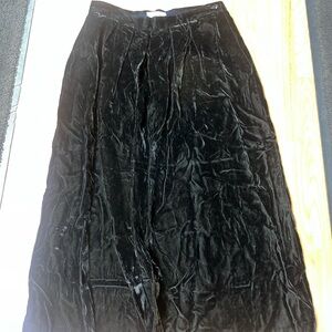 Black Velvet Midi Skirt with Subtle Sheen